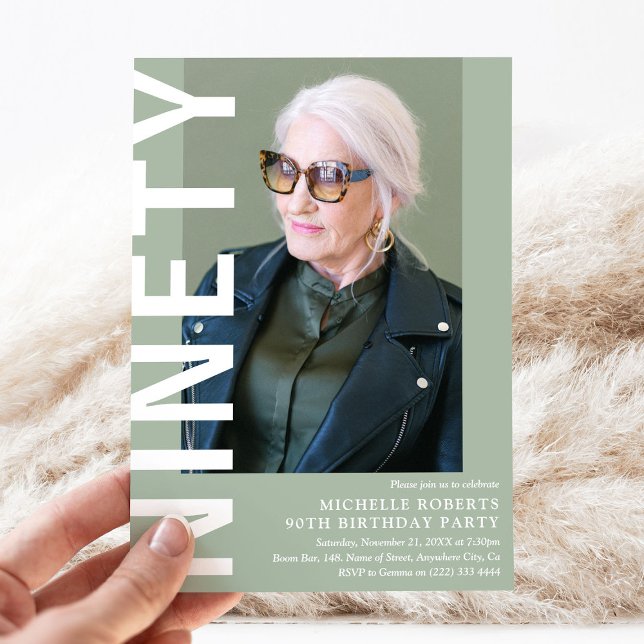 Moderna NOVENTA Foto 90ª Invitación a la fiesta de (Subido por el creador)