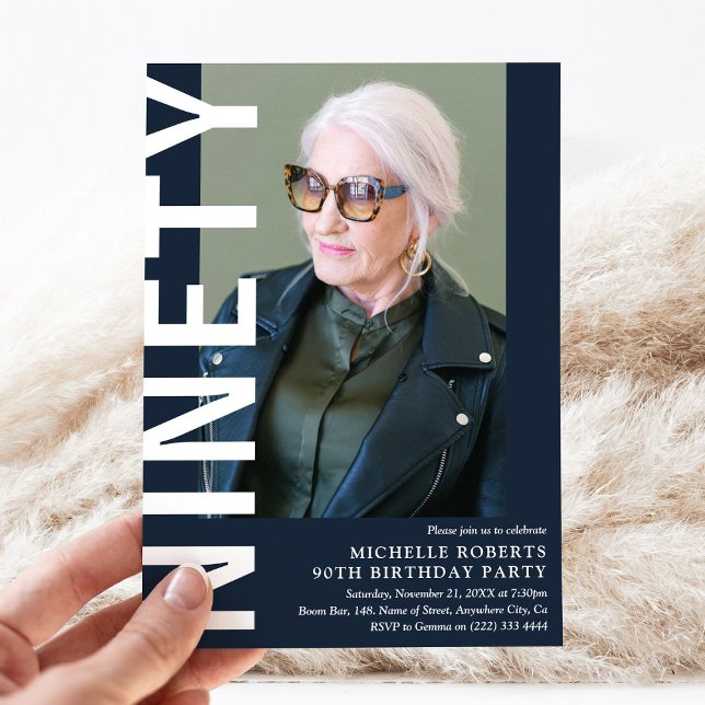 Moderna NOVENTA Foto 90ª Invitación a la fiesta de (Subido por el creador)