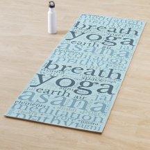 Moderna Palabra Arte Yoga Mat Blue