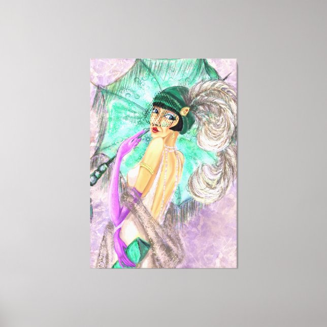 Moderna paraguas mujer lienzo Prin Pintura de époc (Anverso)