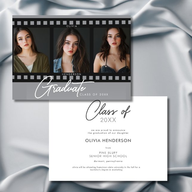 Moderna película fotográfica marcos de Invitación  (Modern Photo Film Frames Graduation Announcement)