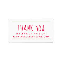 Moderna Pequeña Empresa Roja Gracias Pegatina