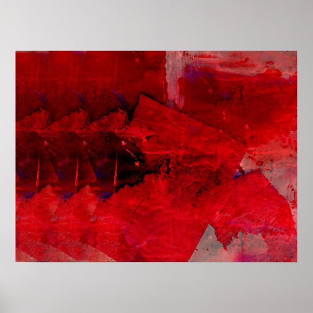 Moderna pintura roja abstracta de arte contemporán (Frente)