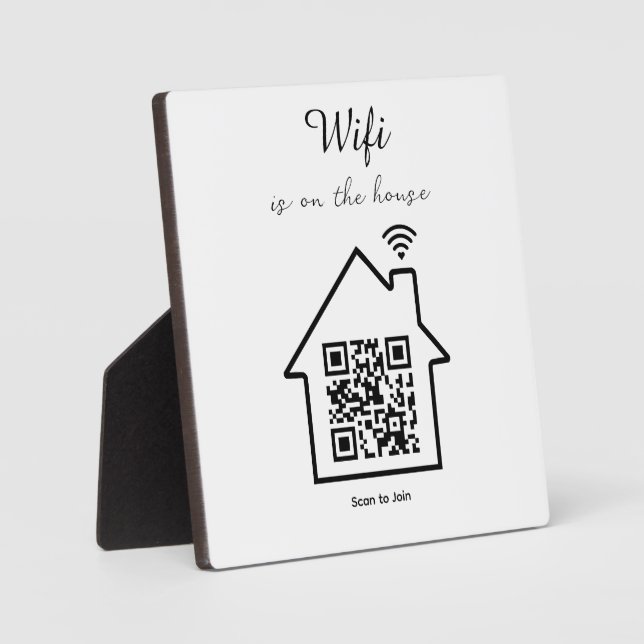 Moderna placa de código WIFI QR Minimalista (Anverso)
