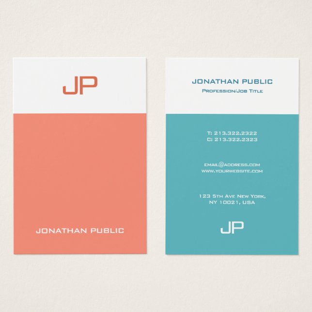 Moderna plantilla de monograma Colores elegantes m (Anverso y reverso)