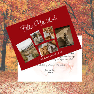 Moderna Postal Navideña con Collage de Fotos