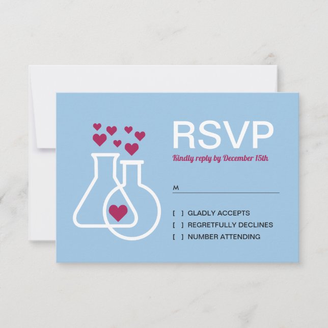 Moderna Química Boda Corazón RSVP (Anverso)