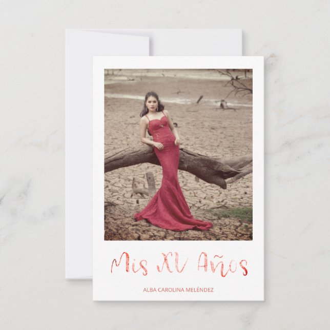 Moderna Quinceañera Español Tipografía Tendencia (Anverso)