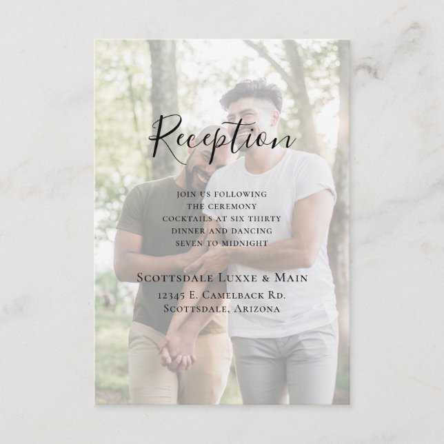 Moderna recepción de boda LGBTQ Photo (Anverso)