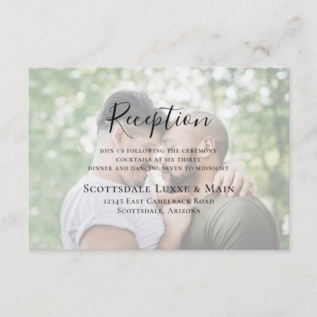 Moderna recepción de boda LGBTQ Photo (Anverso)