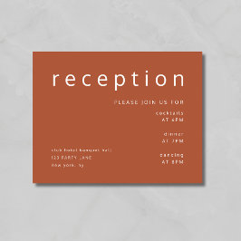 Moderna recepción de boda Terracota