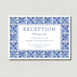Moderna recepción de casamiento con azulejos azule