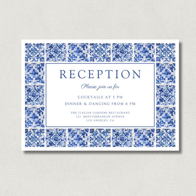 Moderna recepción de casamiento con azulejos azule (Subido por el creador)
