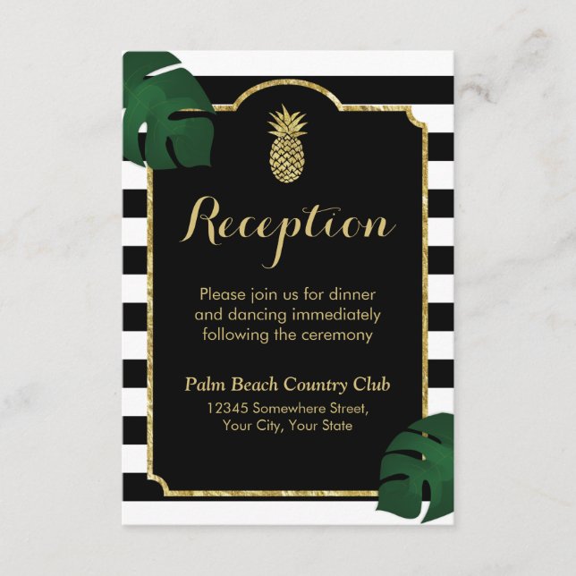 Moderna recepción hawaiana para bodas con piña (Anverso)