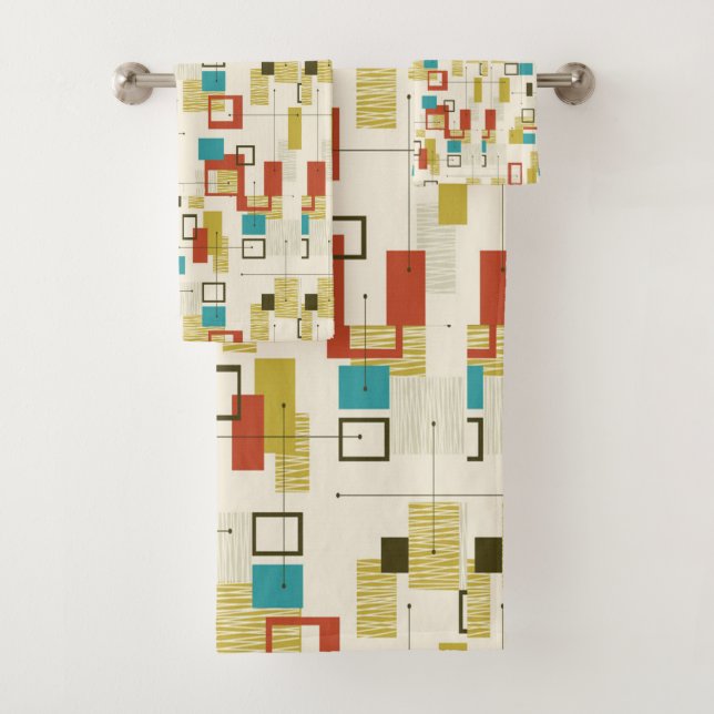 Moderna, Retro, Geométrica, Turquesa, (In situ)