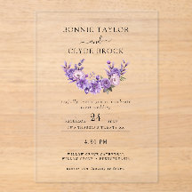 Moderna Suite de Invitación a Boda Acrílica Floral