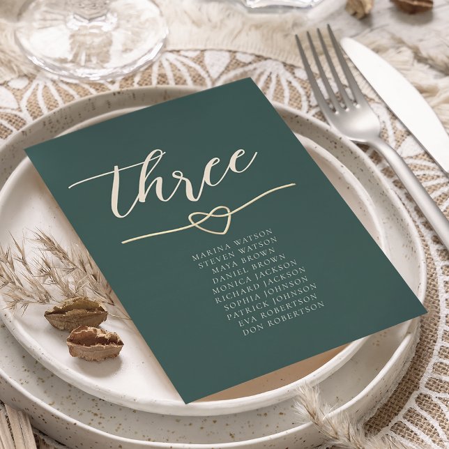 Moderna tabla de asientos de Boda verde esmeralda (Subido por el creador)