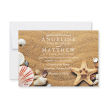 Moderna tarjeta Boda Tropical Beach Starfish Sea