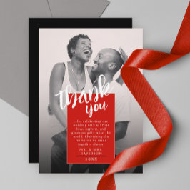 Moderna tarjeta de agradecimiento QR Fotografía bl