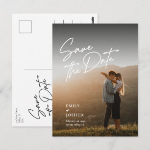 Moderna Tarjeta de Anuncio de Boda con Foto Minima