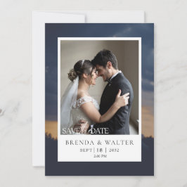 Moderna Tarjeta de Boda con Foto y Letra Elegante