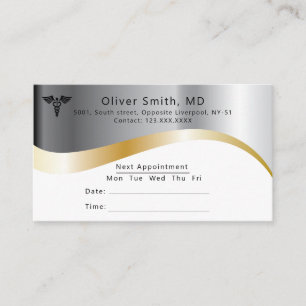 Moderna tarjeta de cita elegante para el Médica MD