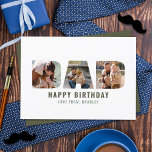 Moderna tarjeta de cumpleaños "DAD"<br><div class="desc">Muéstrale a tu papá cuánto lo amas en su cumpleaños con esta moderna tarjeta de saludo de fotos de personalizados. Añade fácilmente tu mensaje personal y fotos usando el cuadro "personalizar esta plantilla".</div>