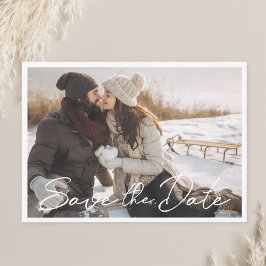 Moderna Tarjeta de Foto de Boda con Letra a Mano p