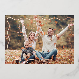 Moderna tarjeta de foto de marco ondulado de borgo