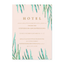 Moderna tarjeta de hotel Tropical Beach Wedding