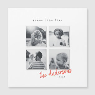 Moderna tarjeta de imán de vacaciones para Navidad