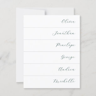 Moderna tarjeta de lugar de Boda cursiva simple co