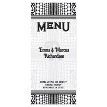 Moderna tarjeta de menú blanco de borde urbano tri