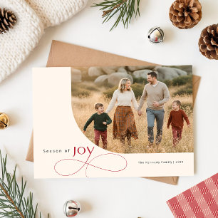Moderna Tarjeta de Navidad con Foto de Familia Niñ