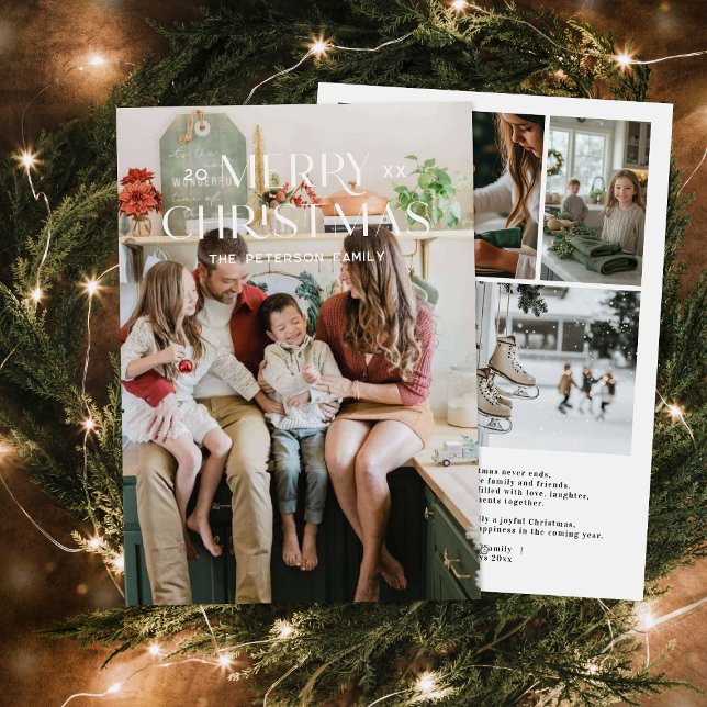 Moderna Tarjeta de Navidad con Foto Familiar Minim (Subido por el creador)