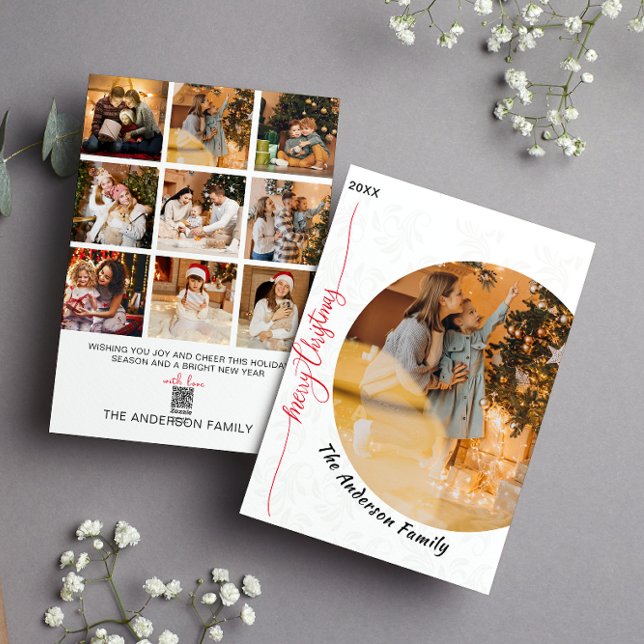 Moderna Tarjeta de Navidad Familiar Minimalista (Subido por el creador)