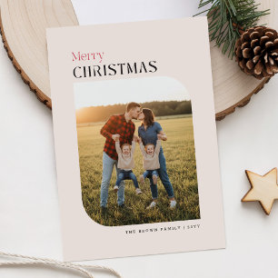 Moderna Tarjeta de Navidad Minimalista Familiar