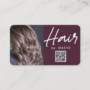 Moderna tarjeta de negocios con estilo de cabello