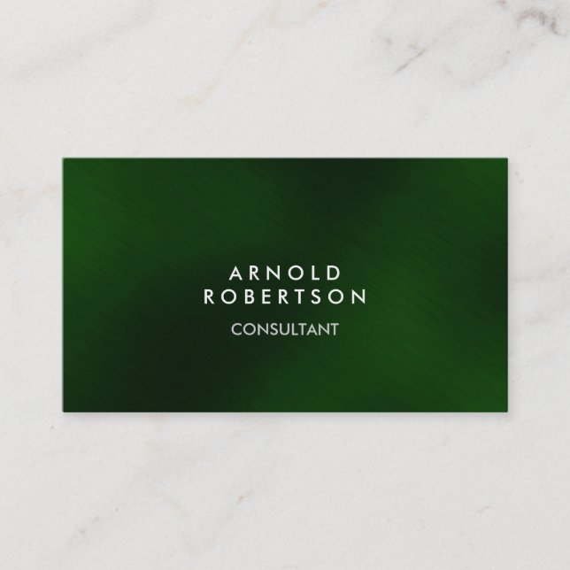 Moderna tarjeta de negocios de estilo verde modern (Anverso)