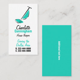 Moderna tarjeta de negocios de limpieza de casas d