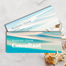 Moderna tarjeta de negocios Ocean Beach Aqua Blue 