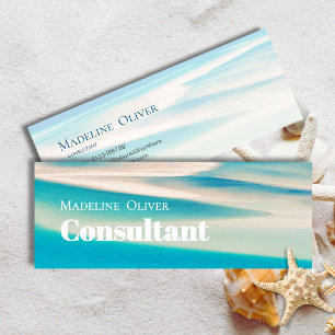 Moderna tarjeta de negocios Ocean Beach Aqua Blue