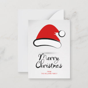 Moderna tarjeta de notas para navidad Santa Hat Mi