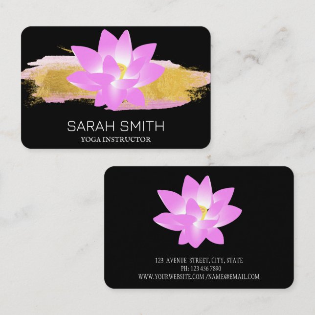 Moderna tarjeta de presentación Black Lotus (Anverso / Reverso)