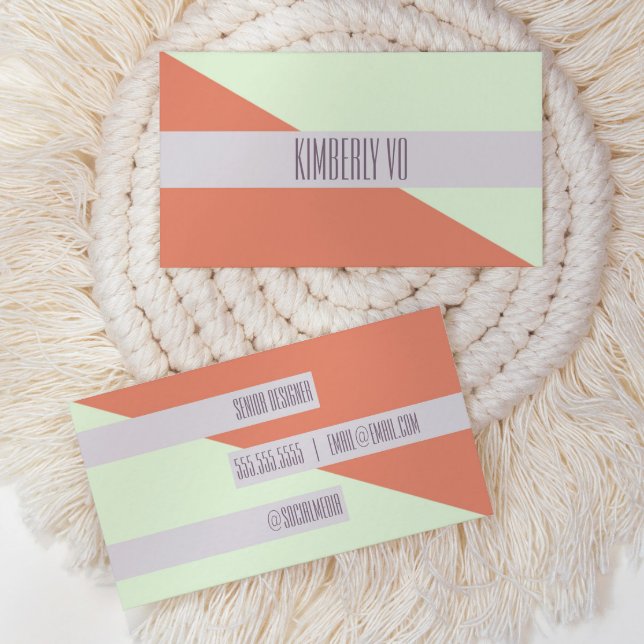 Moderna tarjeta de presentación de bloques de colo (modern color block trendy business card)