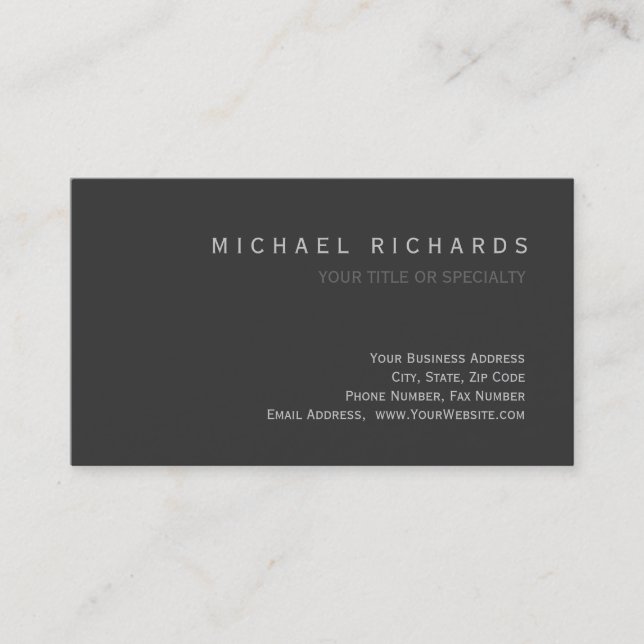 Moderna tarjeta de presentación Gris elegante y se (Anverso)