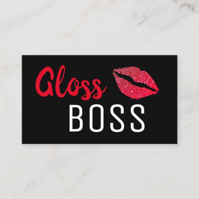 Moderna tarjeta de presentación Lip Gloss Boss de  (Anverso)