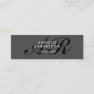 Moderna tarjeta de presentación Monograma Gris