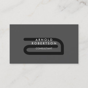 Moderna tarjeta de presentación Monograma Gris