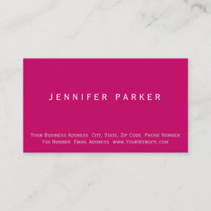 Moderna tarjeta de presentación simple púrpura ros